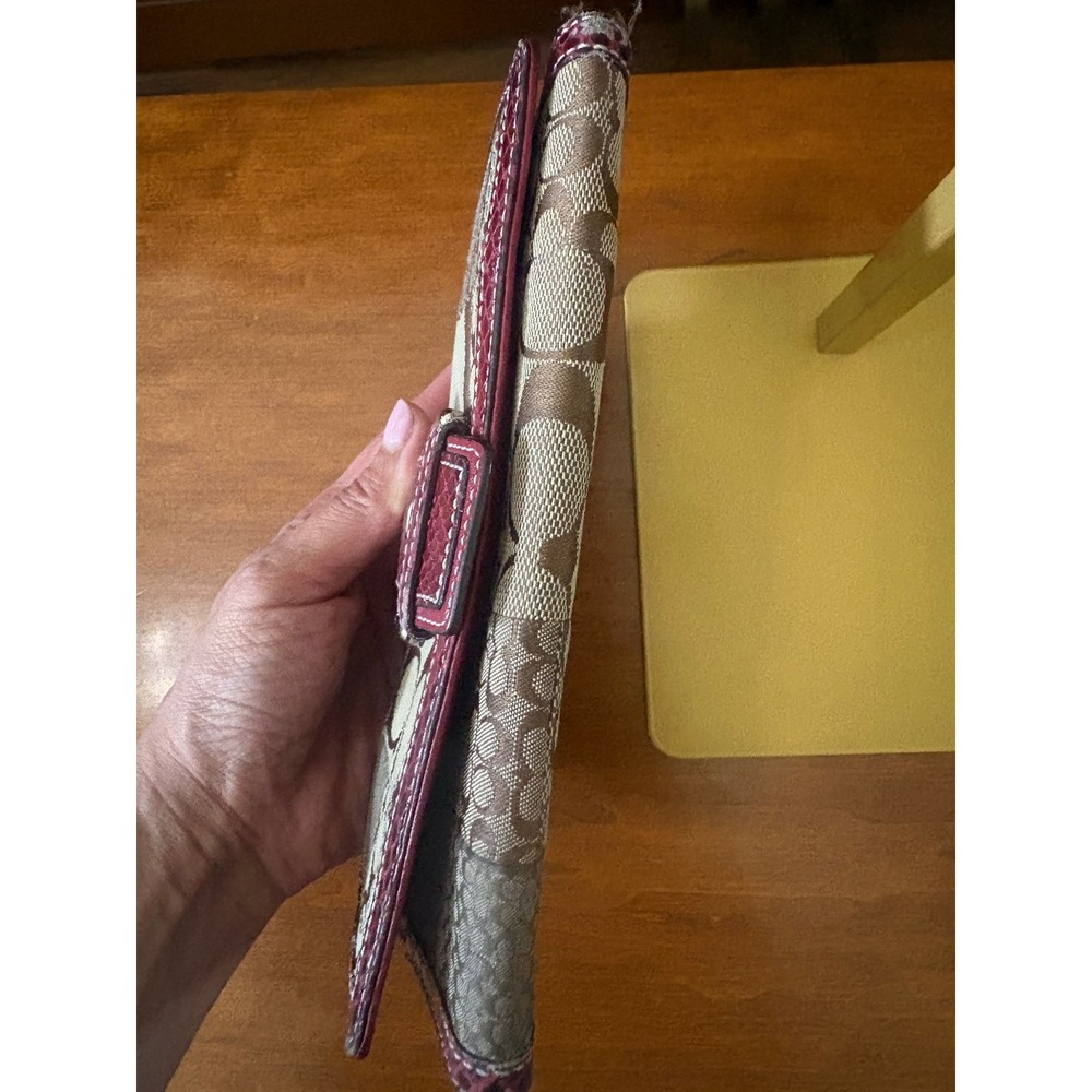 Coach Patchwork Signature Wallet Python Trim Burg… - image 9